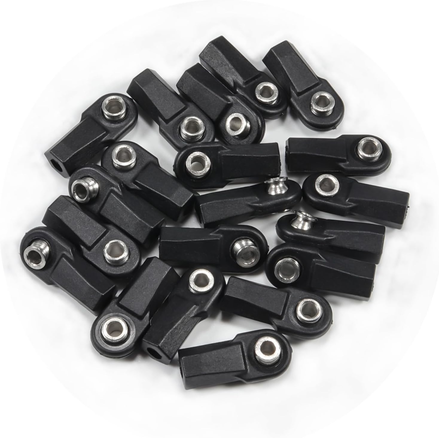 20pcs Link Rod End M4 Ball Joint Head for 1/10 RC Crawler Car for Traxxas TRX‑4 TRX6 SCX10 D90 TF2 CC01 Gen7 Gen8 Upgrades (20pcs Bent)