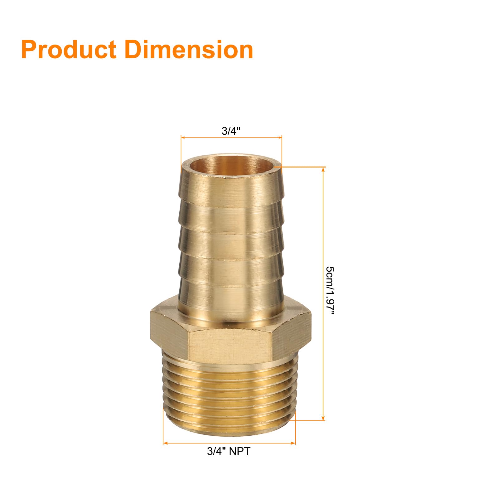 QUARKZMAN 8 Piezas De Accesorio De Latón con Púas 3/4" NPT Macho A 3/4" Manguera ID para Conexión Directa De Tubería De Elaboración Casera Conector De Torre Roscado Construcción Duradera
