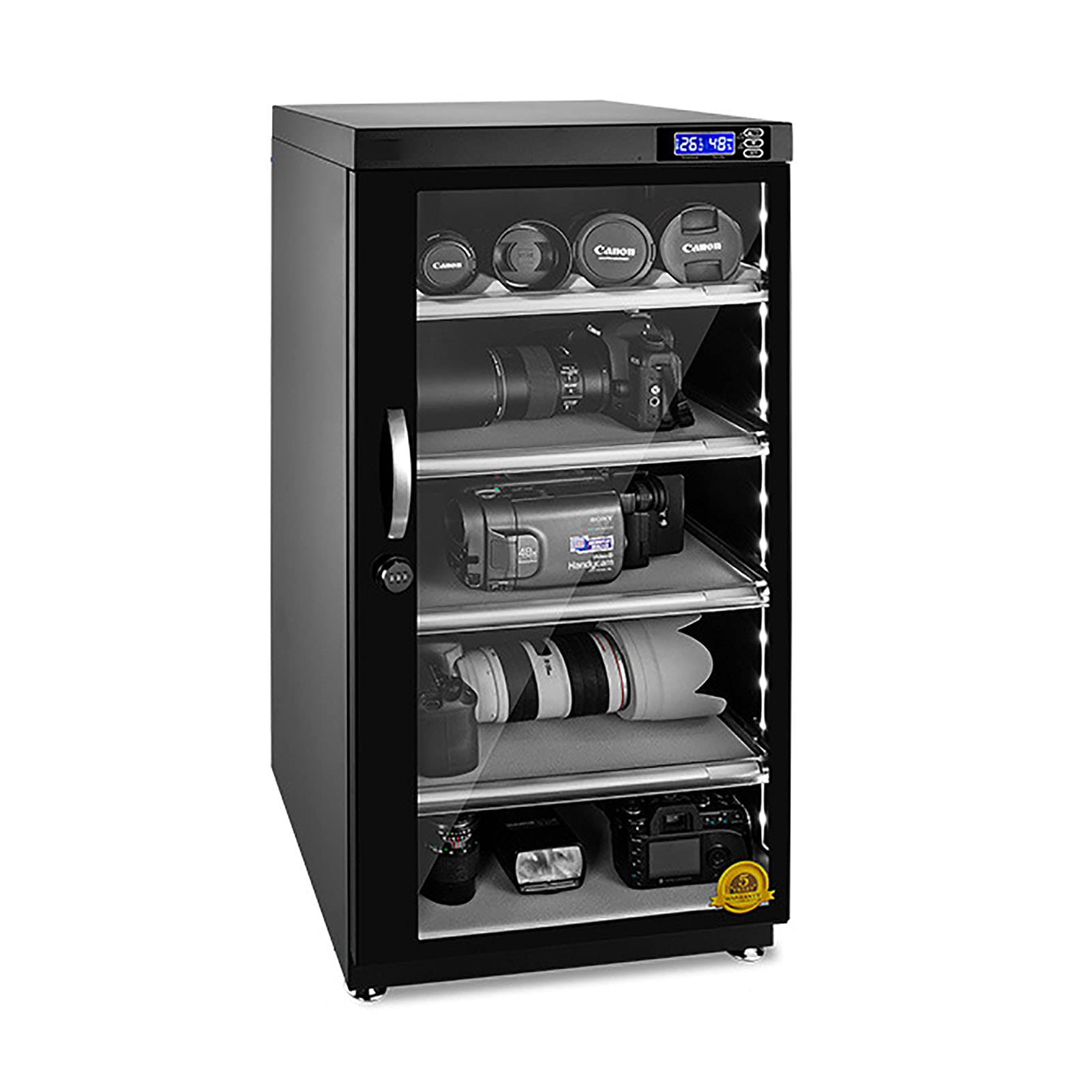 Cámara Lente Seco Gabinete, 3 Capas Electrónico a Prueba de Humedad Caja con Led Digital Display/125L Led Code Lock