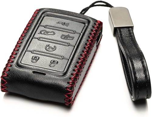 Miniatura 7 de Vitodeco Funda de cuero genuino para llavero inteligente compatible con Jeep Wagoneer, Jeep Grand Wagoneer, Jeep Grand Cherokee 2022-2025 (6