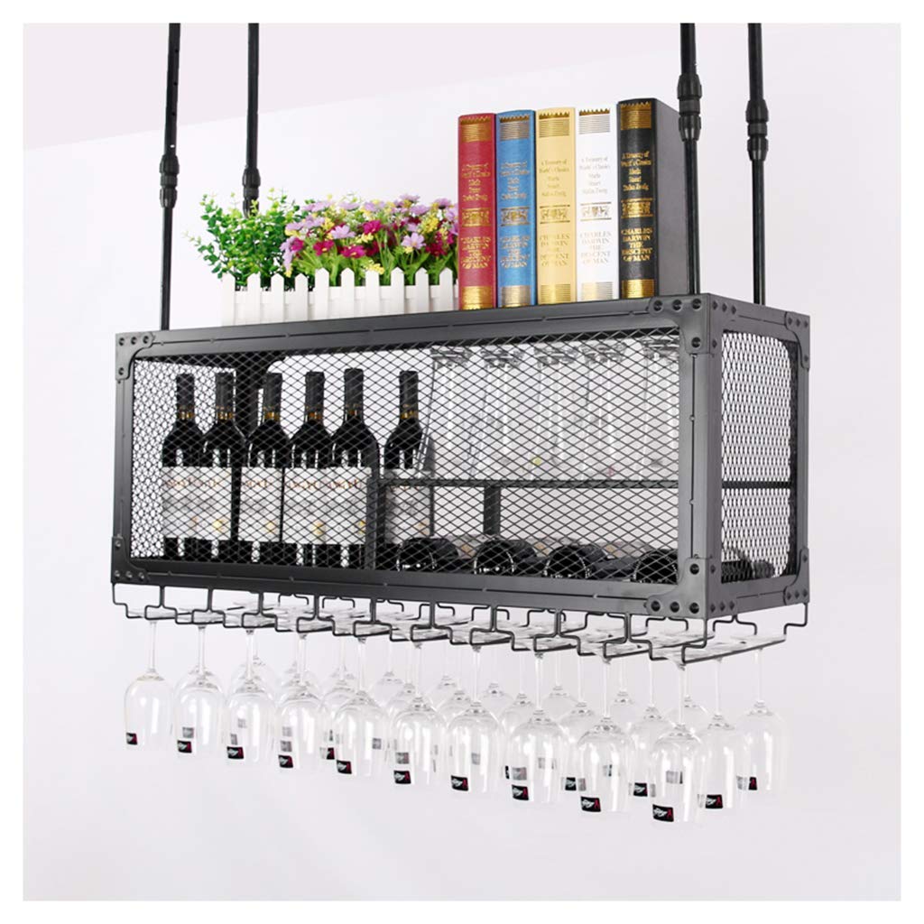 Porte-bouteille de vin mural à 2 couches en métal robuste suspendu