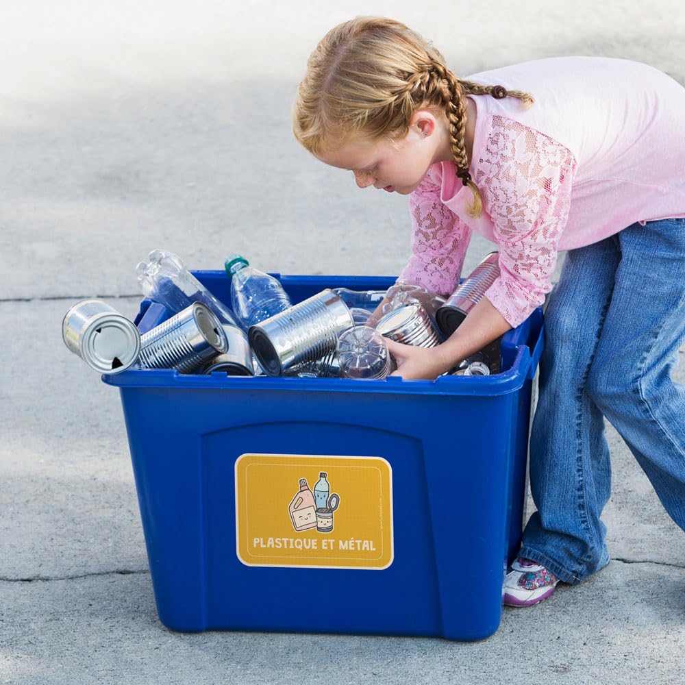 Ludilabel 7 Étiquettes de Tri sélectif pour Poubelles France
