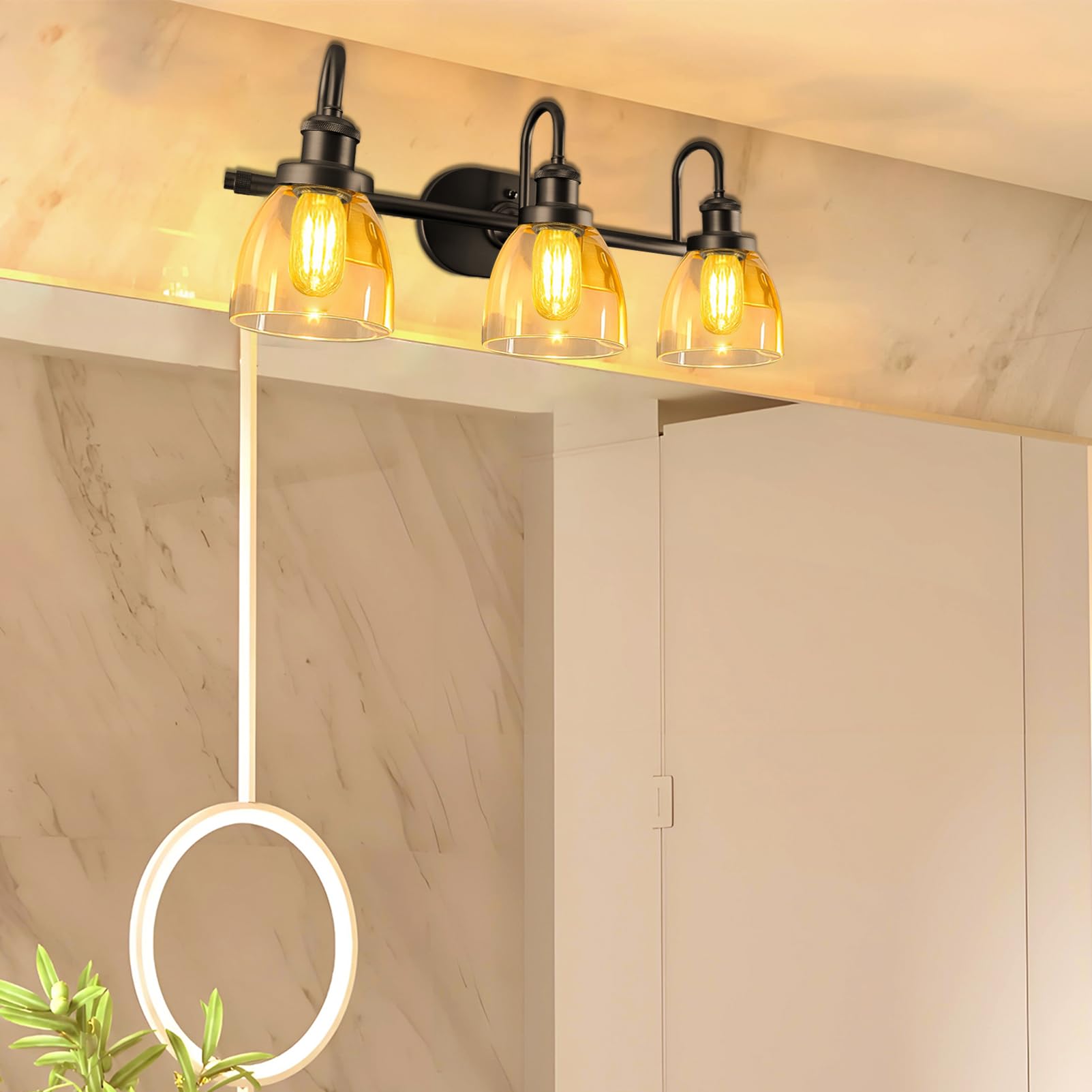 Lightdot 3-Light Brushed Nickel Bathroom Vanity Light - 18.6" Modern Wall Fixture With Clear Glass Shades