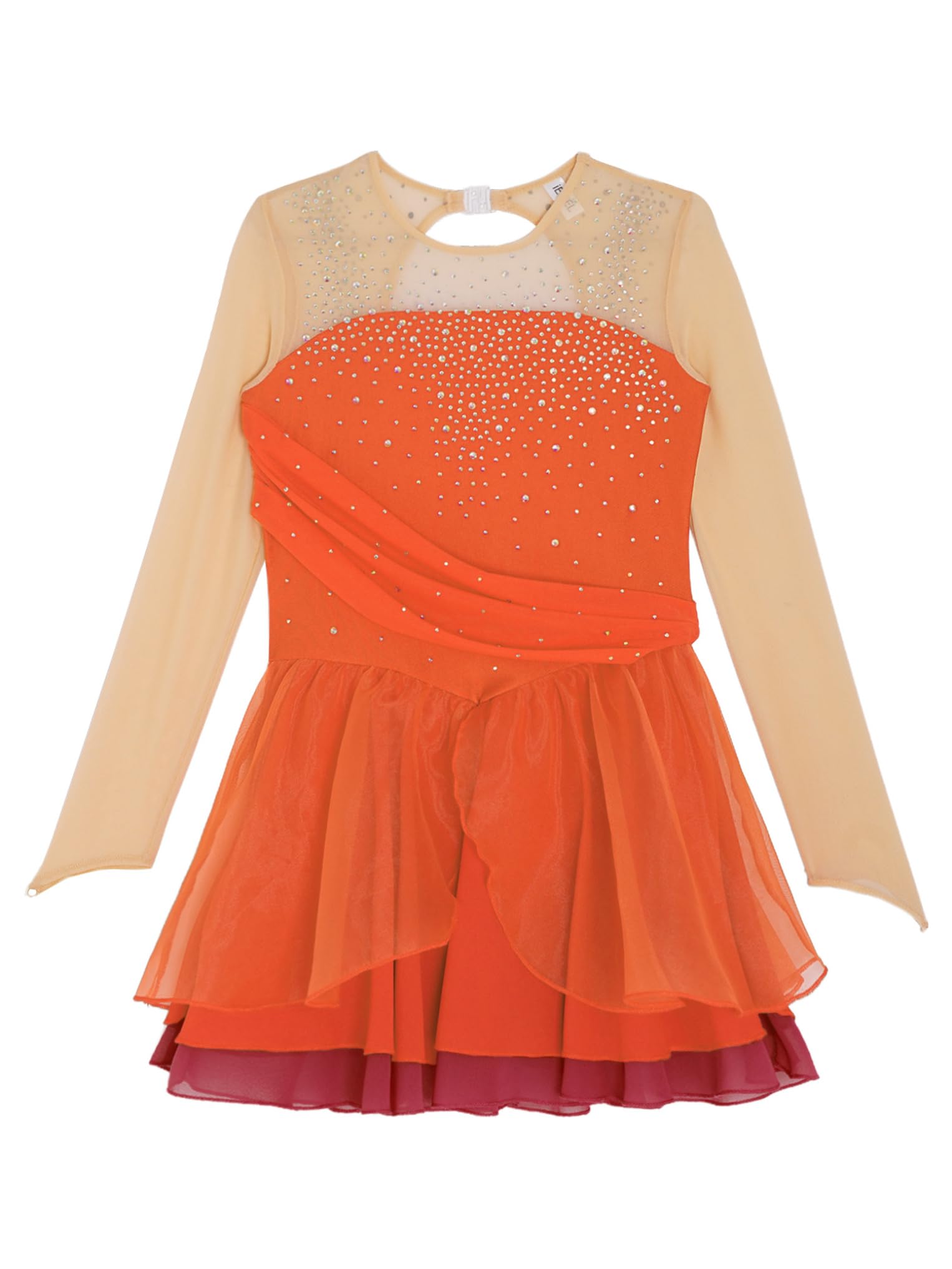 Oyolan Justaucorps Robe Patinage Artistique Fille Enfant Leotard Ballet Body Gymnastique Compétition Costume Spectacle
