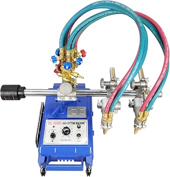 Semi-automatic Double Torch Track Burner Portable Gas Cutting Machine, 6ft Track, for Straight/Bevel Steel Cutting 110V