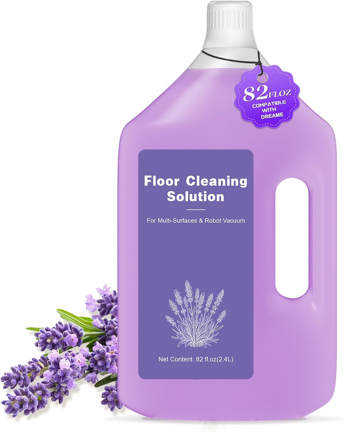 82 FL OZ/2.4 L Lavender Scented Floor Cleaning Solution Compatible with Dreame Cleaning Solution, Rich, Long-lasting Fragrance, Floor Cleaner for All Robot Vacuum and Wireless Wet Dry Vacuum Cleaners