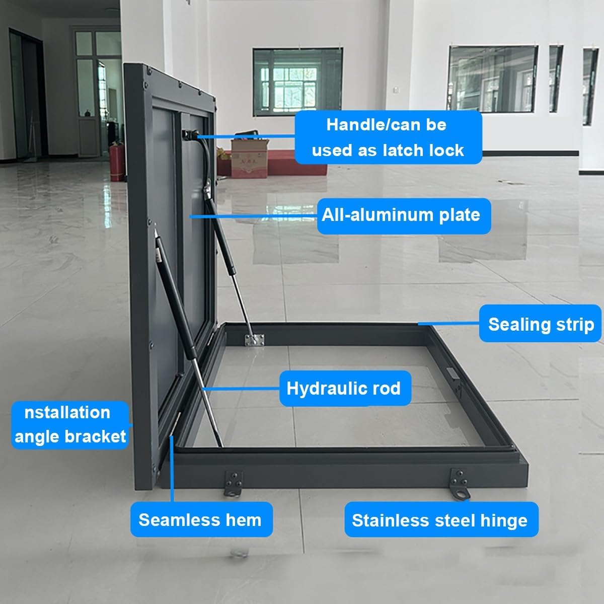 Custom 95cm Skylight Roof Egress Window Well Cover with Durable Aluminum Alloy & Metal Handle, Attic/Sun Room Hatch, Custom Size Well Covers for Enhanced Natural Light