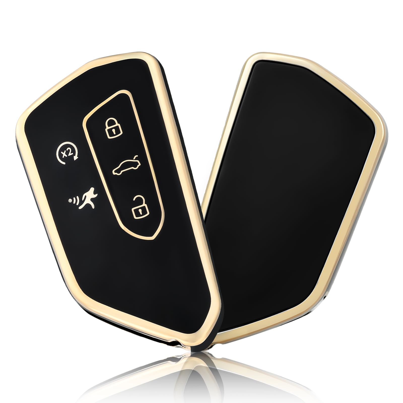 OFFCURVE Key Fob Cover for Volkswagen Special Key Fob Case Cover Holder for VW ID.4 Golf 8 MK8 GTI ID.3 Seat Leon MK4 Skoda Octavia Smart 5 Buttons