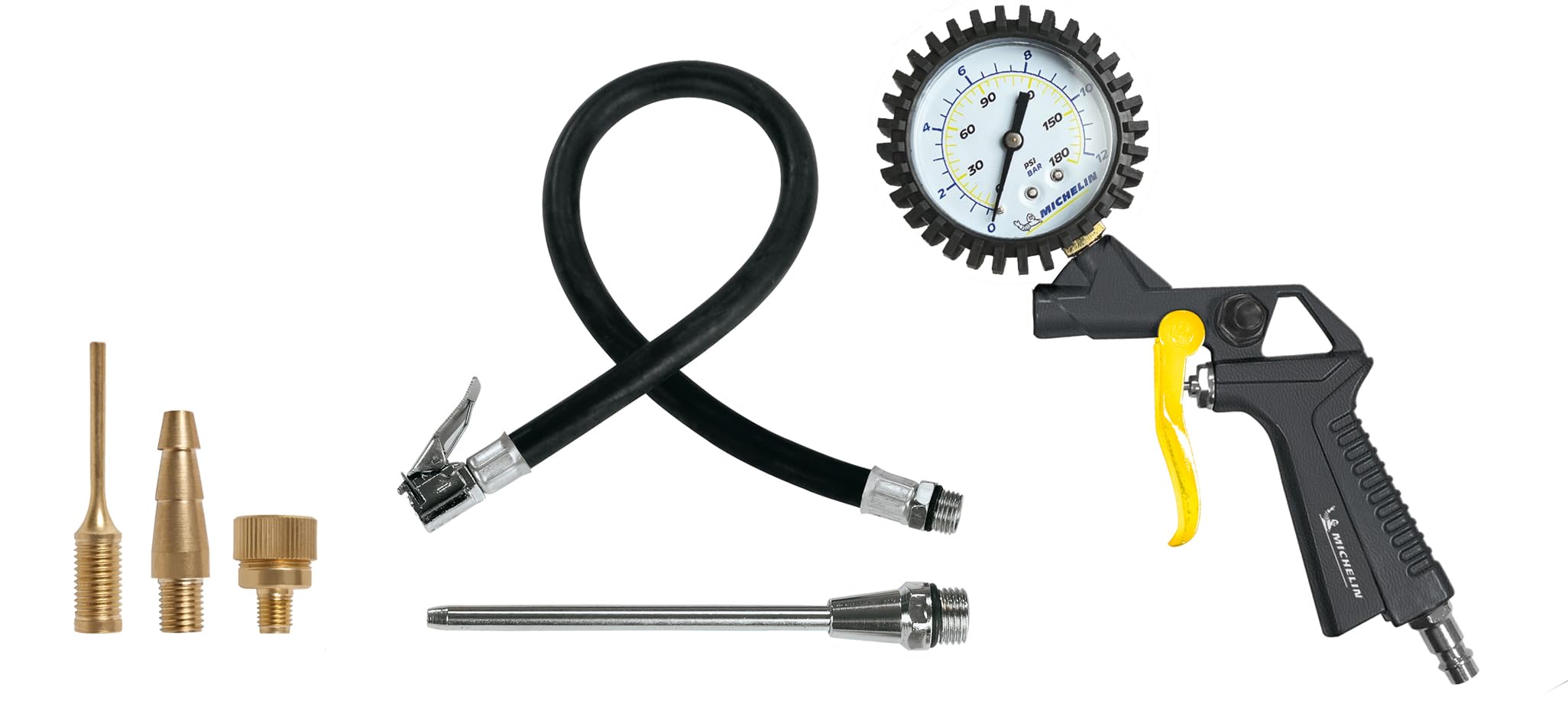 MICHELIN, Compressore Portatile SENZA SERBATOIO MX POP AIR TL-1,5, + Kit (Include Tubo in Gomma 3m, Pistola di Gonfiaggio, Ugello Lungo di Soffiaggio, 3 Ugelli di Gonfiaggio), Motore da 1,5 hp
