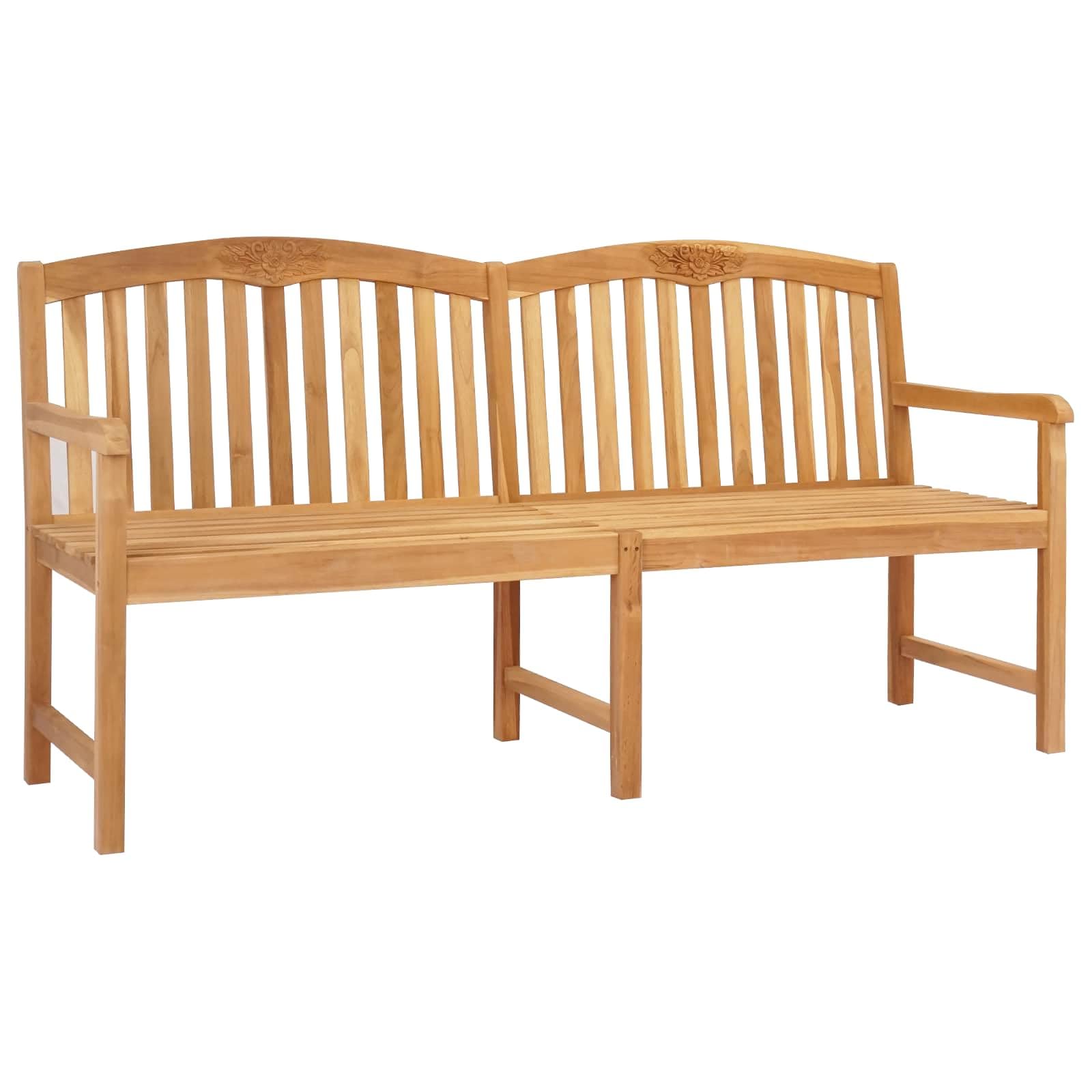 vidaXL Ręcznie rzeźbiona ławka różana naturalny 150 x 60 x 90 cm, Meble Ogrodowe, Ławka z Teakowego Drewna, Siedzenie w Ogrodzie, Rustykalny Relaks, Wygodne Miejsca