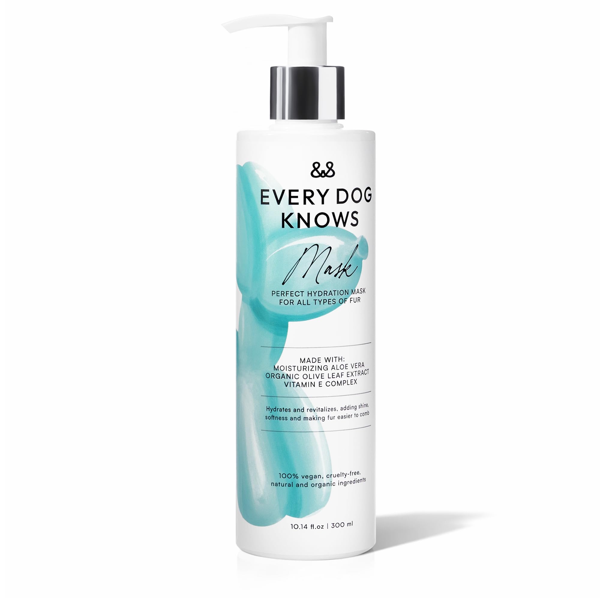 EVERY DOG KNOWS Dog Hydration Mask for All Types of Fur – Post-Shampoo Hydrating Formula with Aloe, Olive Leaf & Vitamin E | Professional Grooming Care | 300ml