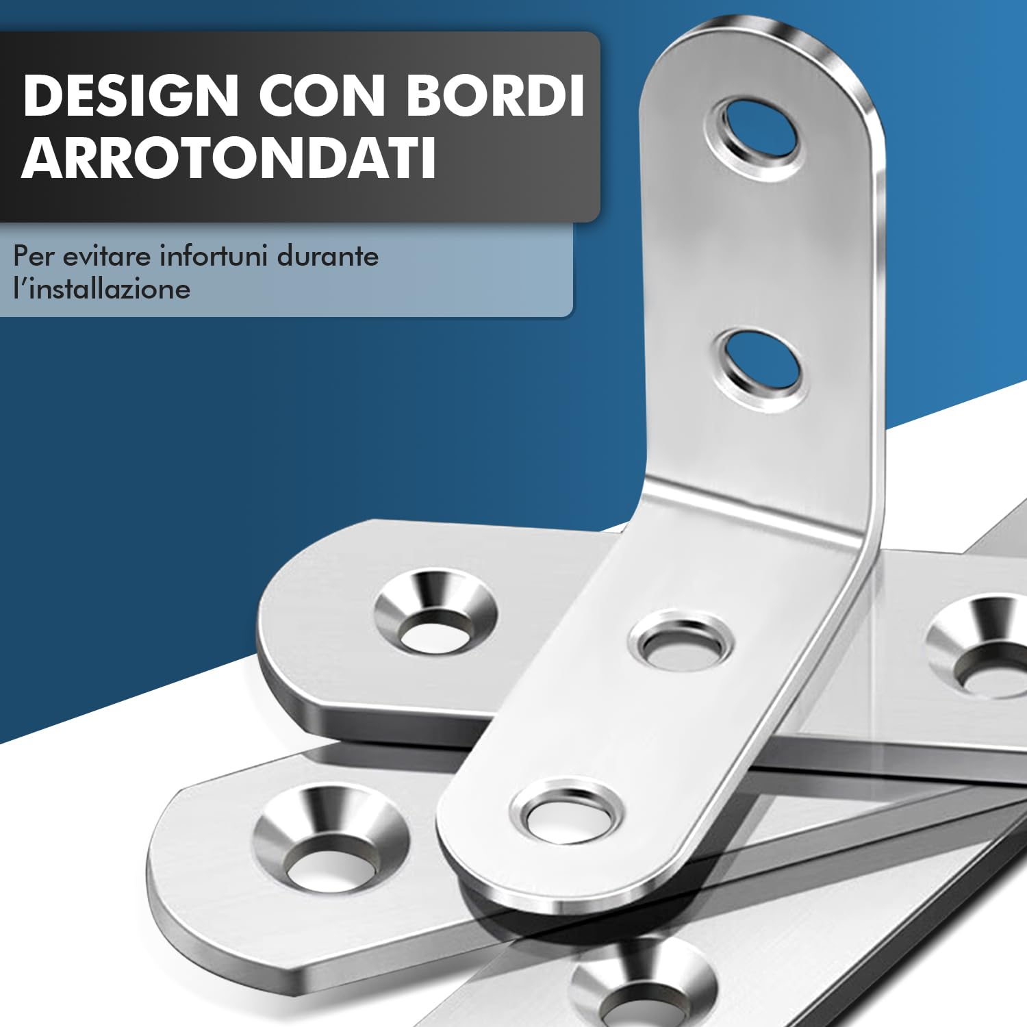 Shinfly Staffe Angolari 40 Pezzi 30 x 30 mm 90° Per Legno Con Viti