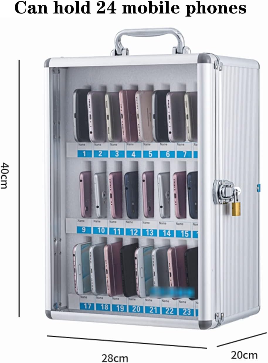 Mobile Phone Storage Cabinet - Conference Cell Phone Locker Box for Classroom & Factories, Secure Management Solution, Silver Finish, Ideal for Organized Device Storage