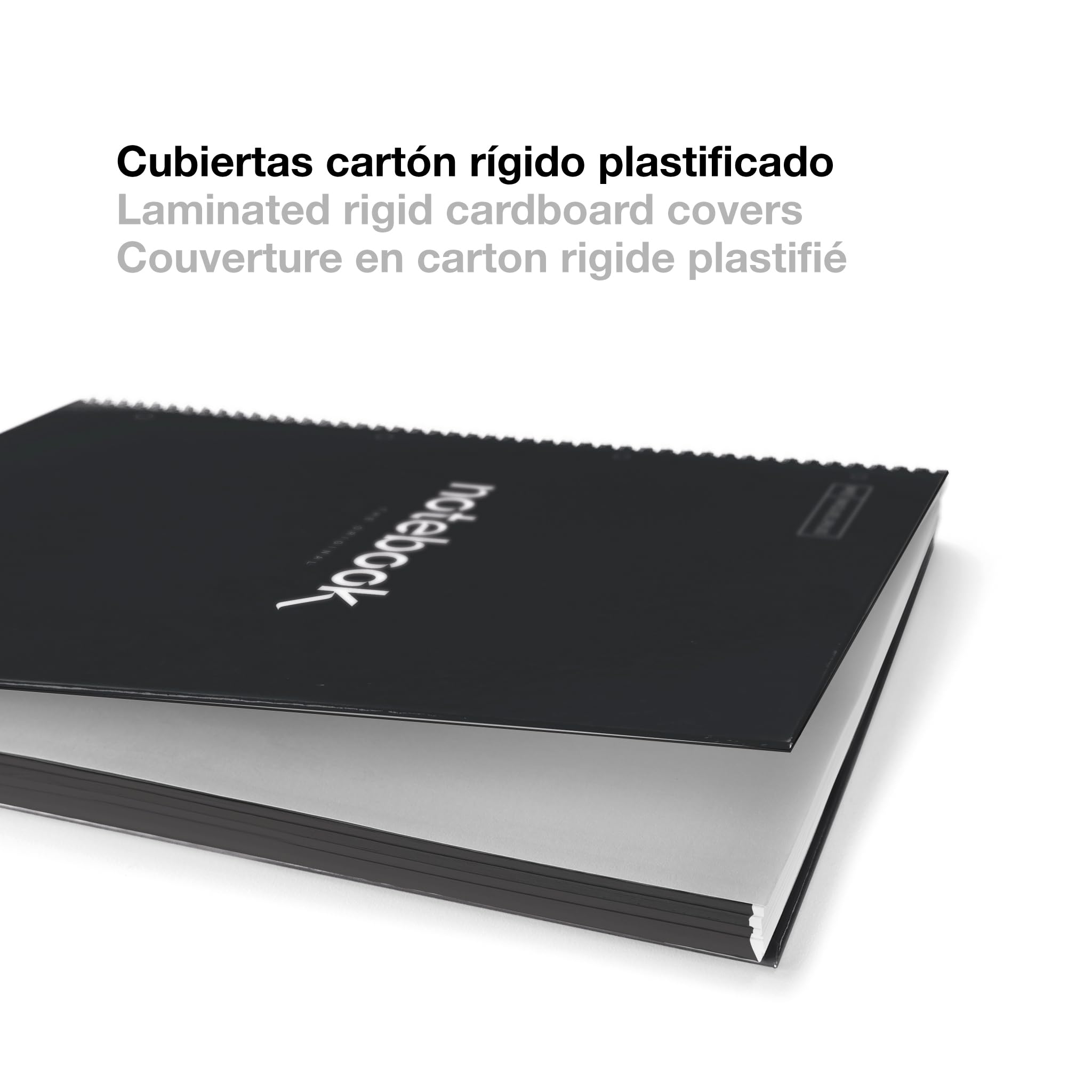 Miquelrius Cahier A4 ligné 7 mm Emotions 80 feuilles 90 g/m² spirale microperforée couverture extra rigide noir