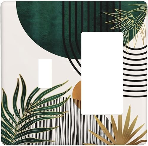 Miniatura 44 de Placa de pared de doble palanca de 2 cuadrillas con diamantes brillantes con diamantes, bonito ojo fucsia, placa frontal decorativa para dormitorio