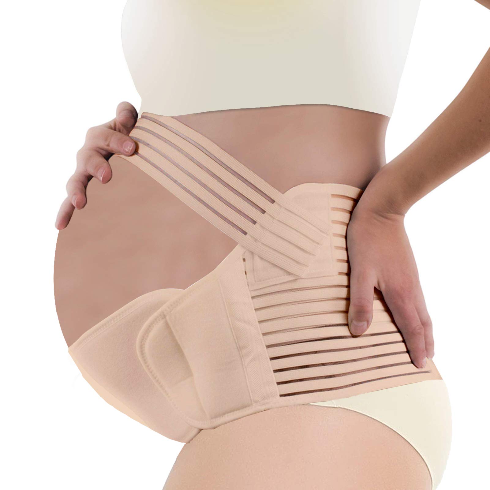 MDHAND Pregnancy Support Belt, 3 in 1 Maternity Belt Lumbar Back Support Waist Maternity Belly Bands & Support, Relieve Back Hip