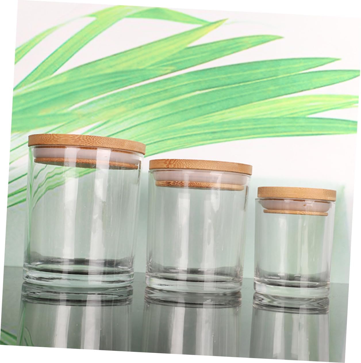 Gadpiparty 5 Sets of Glass Candle Jars with Lids for DIY Scented Candles for Aromatherapy and Special Occasions