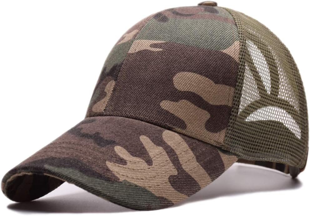 AmkunQueue de Cheval Casquette de Baseball Chapeau ponycaps Messy Queue de Cheval réglable en Plein air Maille bouchon camionneur papa Chapeau Pour Femmes Hommes