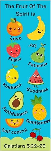 100 marcadores a granel de Fruit of The Spirit para niños, escuela dominical, escuela bíblica de vacaciones, premios de premios, regalos de iglesia