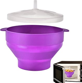 Genérico Palomitero De Microondas – Bol De Silicona Termorresistente | Recipiente Para Palomitas De Maíz | Utensilio Plegable Para Noches De Película Viajes Y Aperitivos