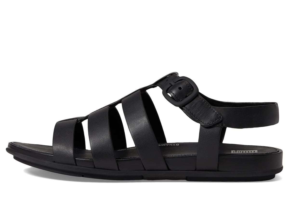 Amazon.com | FitFlop Gracie Rubber-Buckle Leather Fisherman