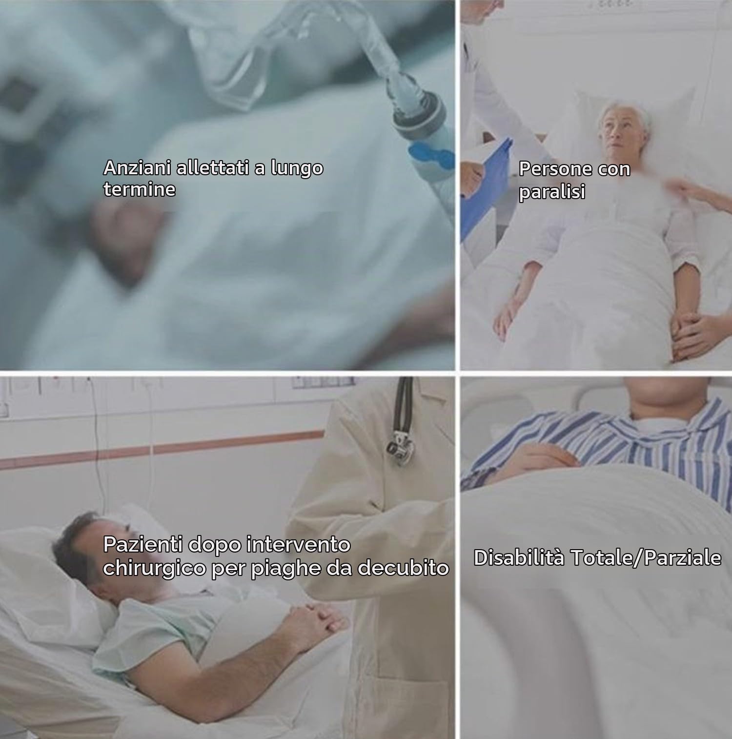Cuscino Antidecubito, Materasso Di Decubito Per Anziani Materasso Da Pressione Schiena Natica Paziente Anziano Impermeabile Traspirante Sdraiato Sul Letto