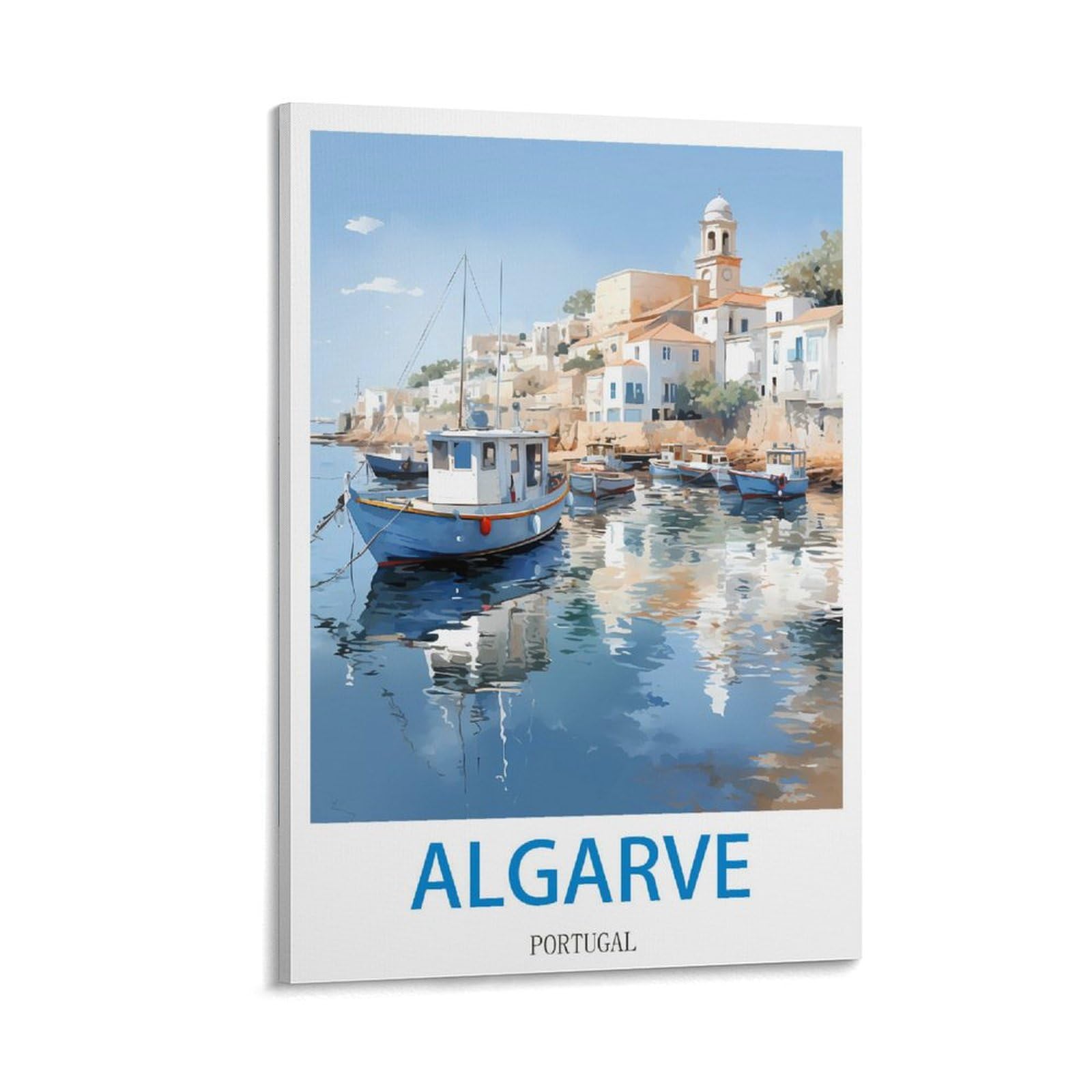 Heybox Frame-Style Algarve Portugal Vintage Travel Posters 12X18inch(30X45cm) Canvas Prints Wall Art Paintings For Home Office Living Room Decor