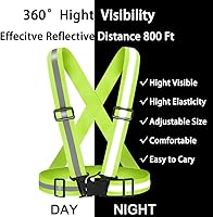 Vista 2 de High Visibility Reflective Vest Safety Vest Running Reflective Gear Adjustable Reflective Vest for Walking,Jogging,Hiking,Night Cycling