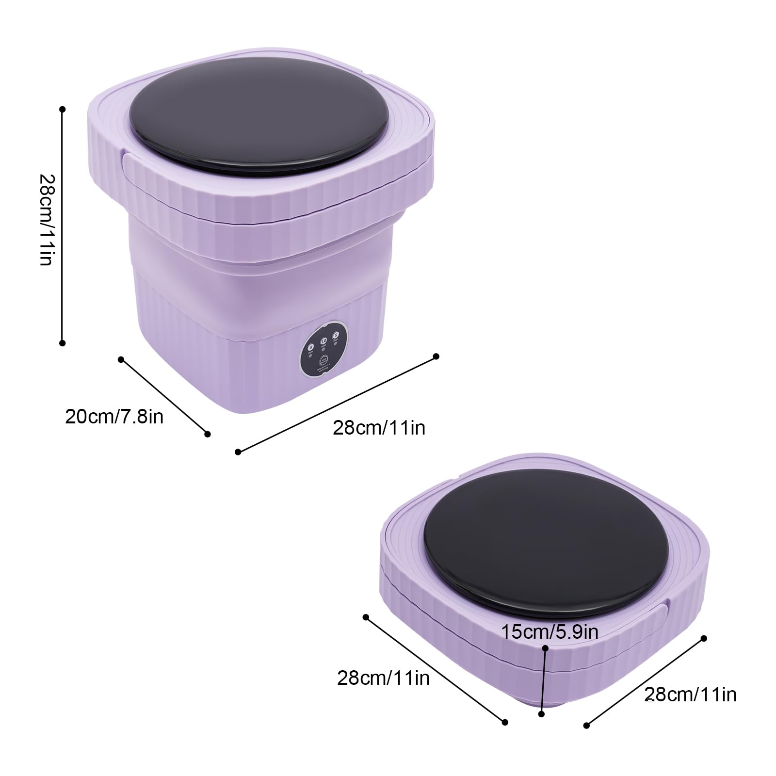 Mini lavatrice pieghevole 6 L,40 W con una lavatrice che combina lavaggio, asciugatura e centrifuga, per campeggio, viaggio e biancheria intima