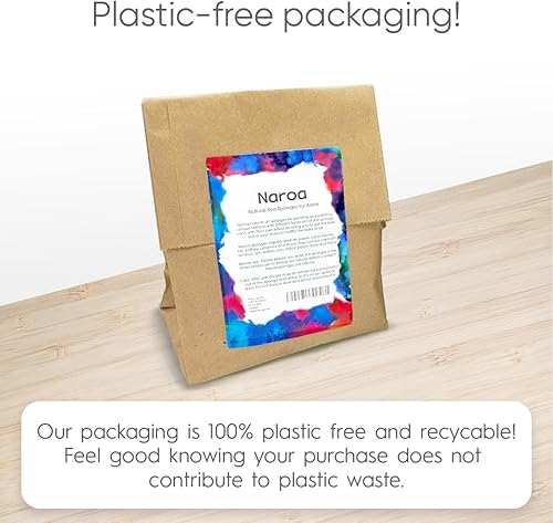Miniatura 6 de NAROA Natural Artist - Esponjas de mar para pintar, paquete de 2  Herramientas de arte grandes para decoración, mármol, esponja, texturizado y