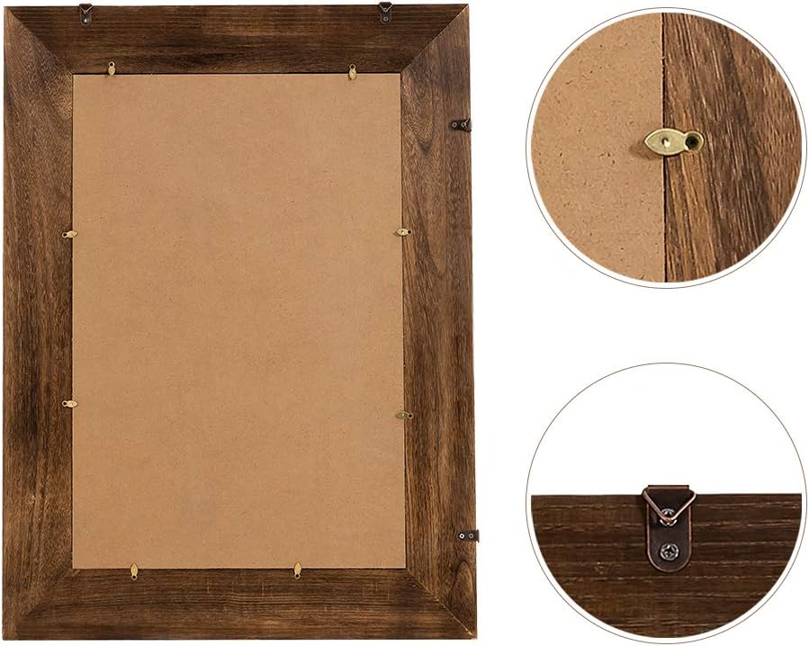 Natural Wood Hanging Mirror for Bathroom, Rustic Style Wood Frame Mirror, Vertical or Horizontal Hanging, Perfect for Entryway, Living Room, Wall Decor (24" x 32")