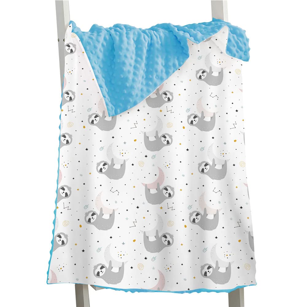 Hixingo Comfort Blanket for Kids Baby, Animal Printed Double Layer Throw, Sensory Soft Minky Dot Reverse Side Plush, Blanket Bedding for Children Boys Girls (starry sky 1,150x110cm) โ image 1