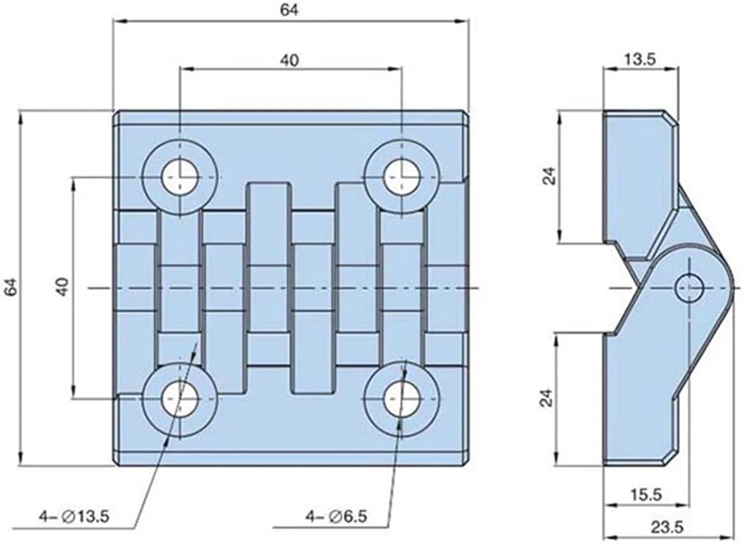 Strong Plastic Butt Hinge Industrial Equipment Electric Cabinet Door Bearing Hinges Fixed Furniture Hardware