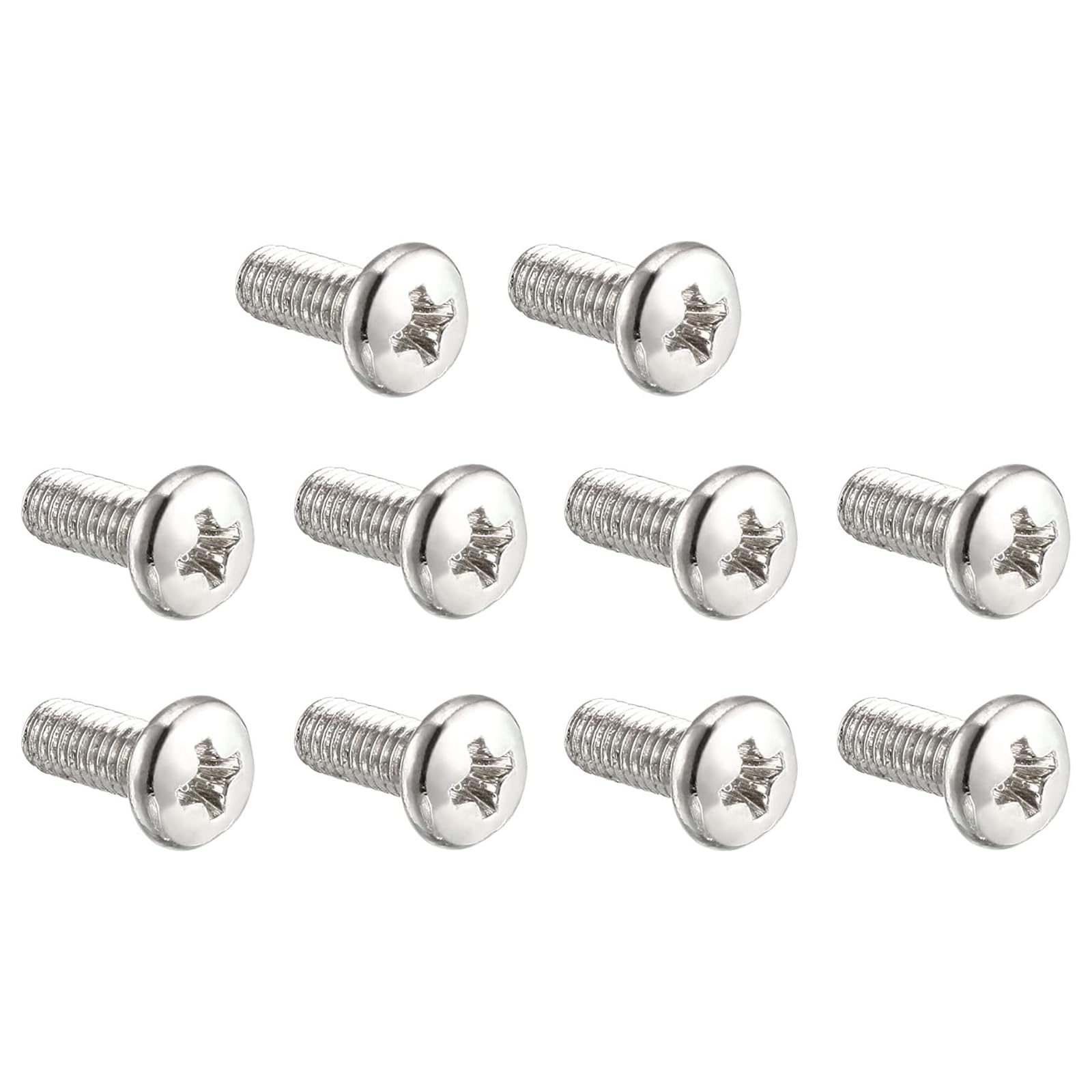 MACHSWON M4x10mm Round Head Cross Screw 304 Stainless Steel Cross head Phillips Pan Head Machine Screws Bolt 60pcs