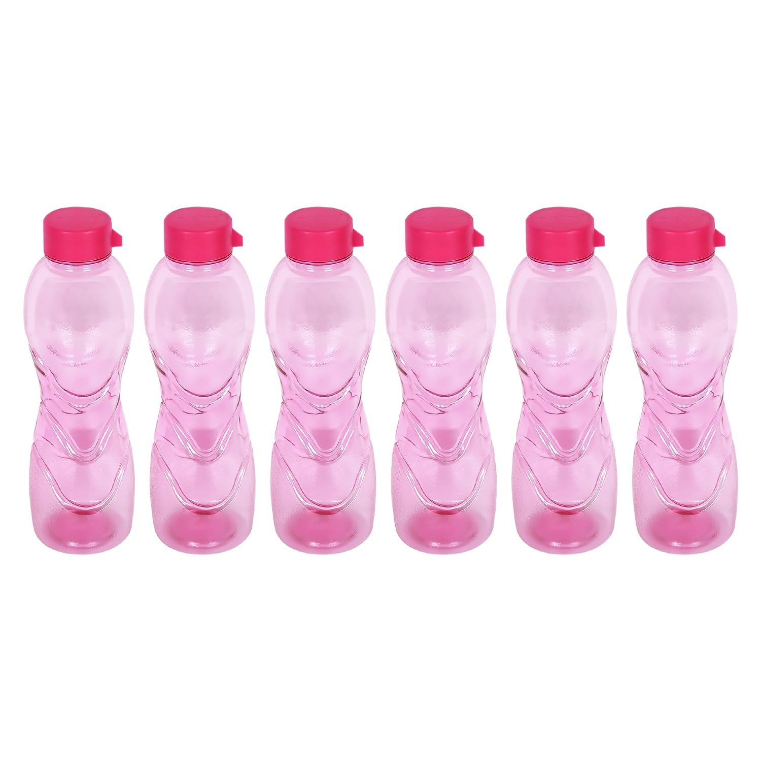 PEARLPET Trinity BPA-Free Water Bottle Set of 6 (1000ml, Pink)