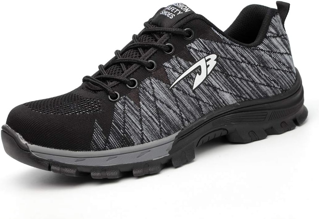 Fadezar Veiligheidsschoenen Heren Dames Lichtgewicht Werkschoenen s3 Stalen Neus Schoenen Ademende Beschermende Sneakers Grijs EU 42
