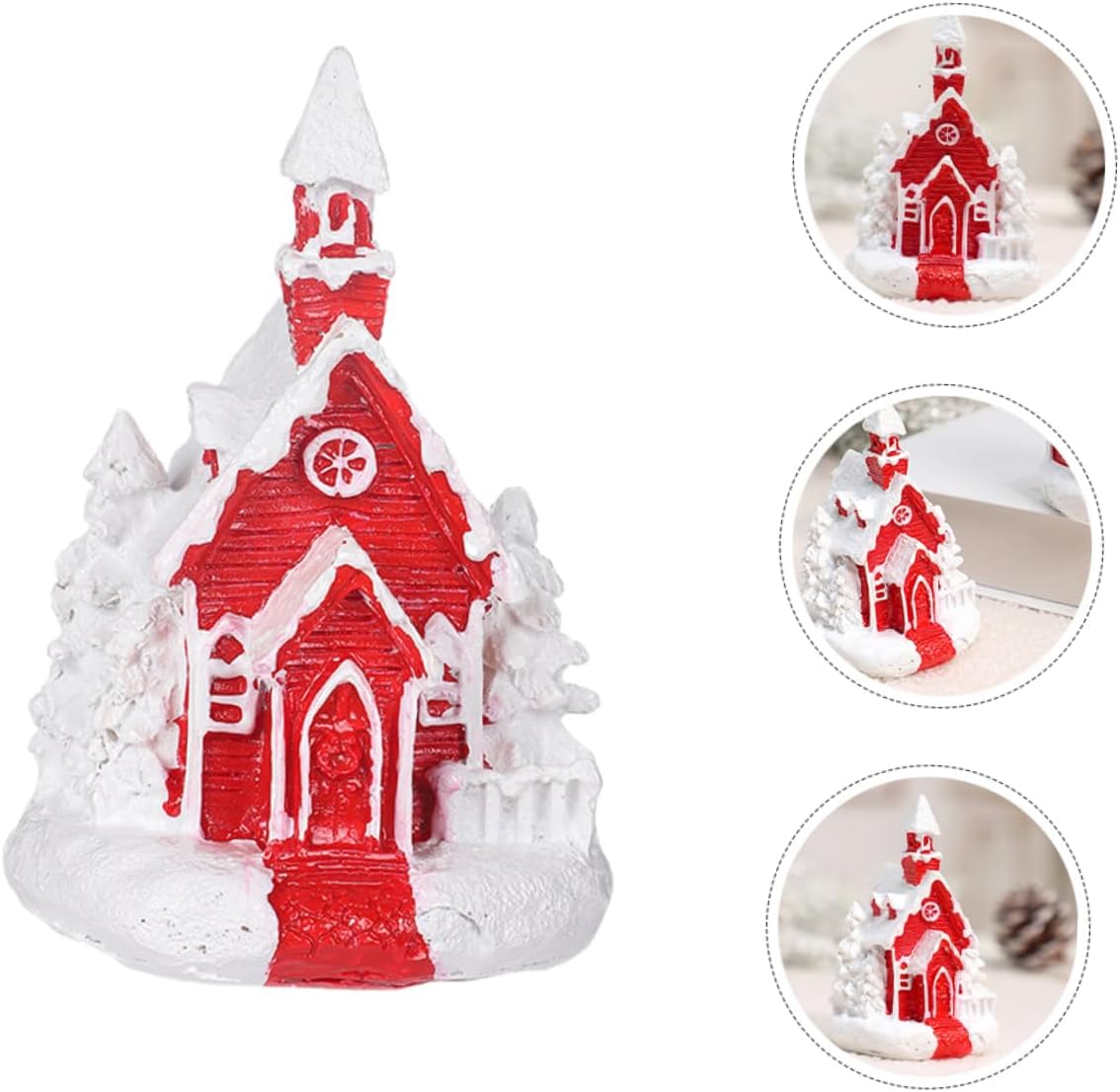 Christmas Xmas Village Houses Resin Ornament for Winter Tabletop Decor