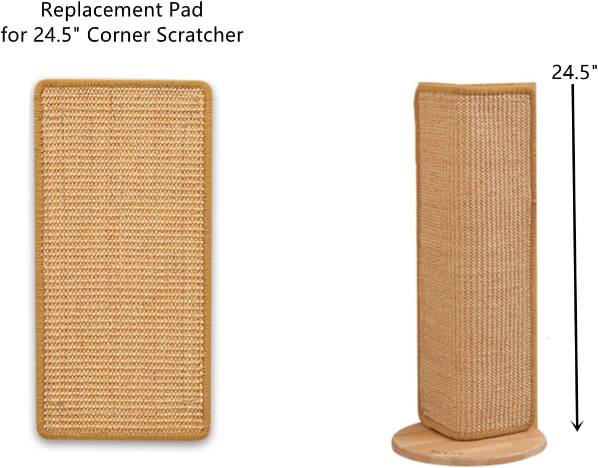 SHENGOCASE 4-Pack 11.8" x 23.6" Sisal Cat Scratching Mat Pad with Hook & Loop Tapes for Wall, Couch, Window Perch, Cat Wall Furniture