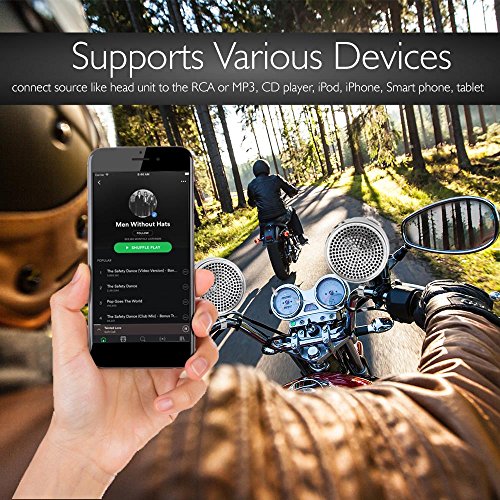Pyle 300 Watt Weatherproof Motorcycle Speaker And Amplifier System W/ Two 2.25 Inch Waterproof Speakers, Aux In- Handlebar Mount Atv Mini Stereo Audio Receiver Kit Set - Also For Marine Boat - Plmca60 #TOP4
