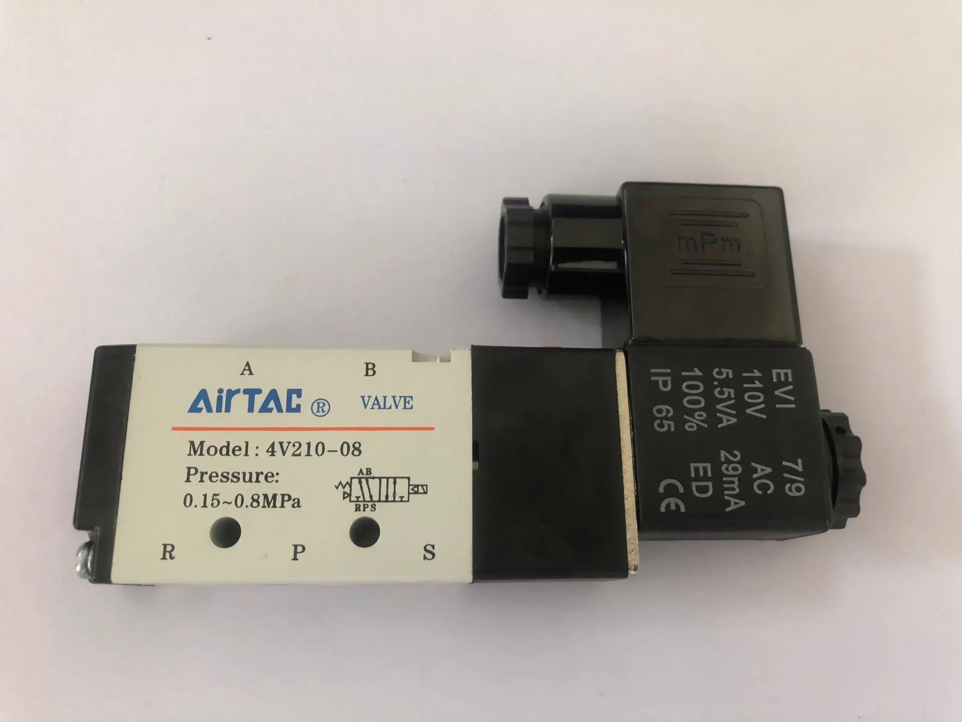 Válvula Solenoide eléctrica de 5 vías y 2 Posiciones 4V210-08 DC 24V DC12V AC110V AC220V tamaño de Puerto de 1/4"(Transparent,Motor with Bracket)