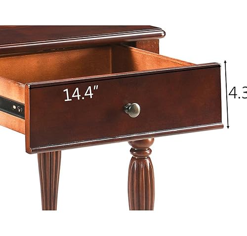 Amazon.com: LEEMTORIG Solid Wood Side Table with Drawer, Victorian