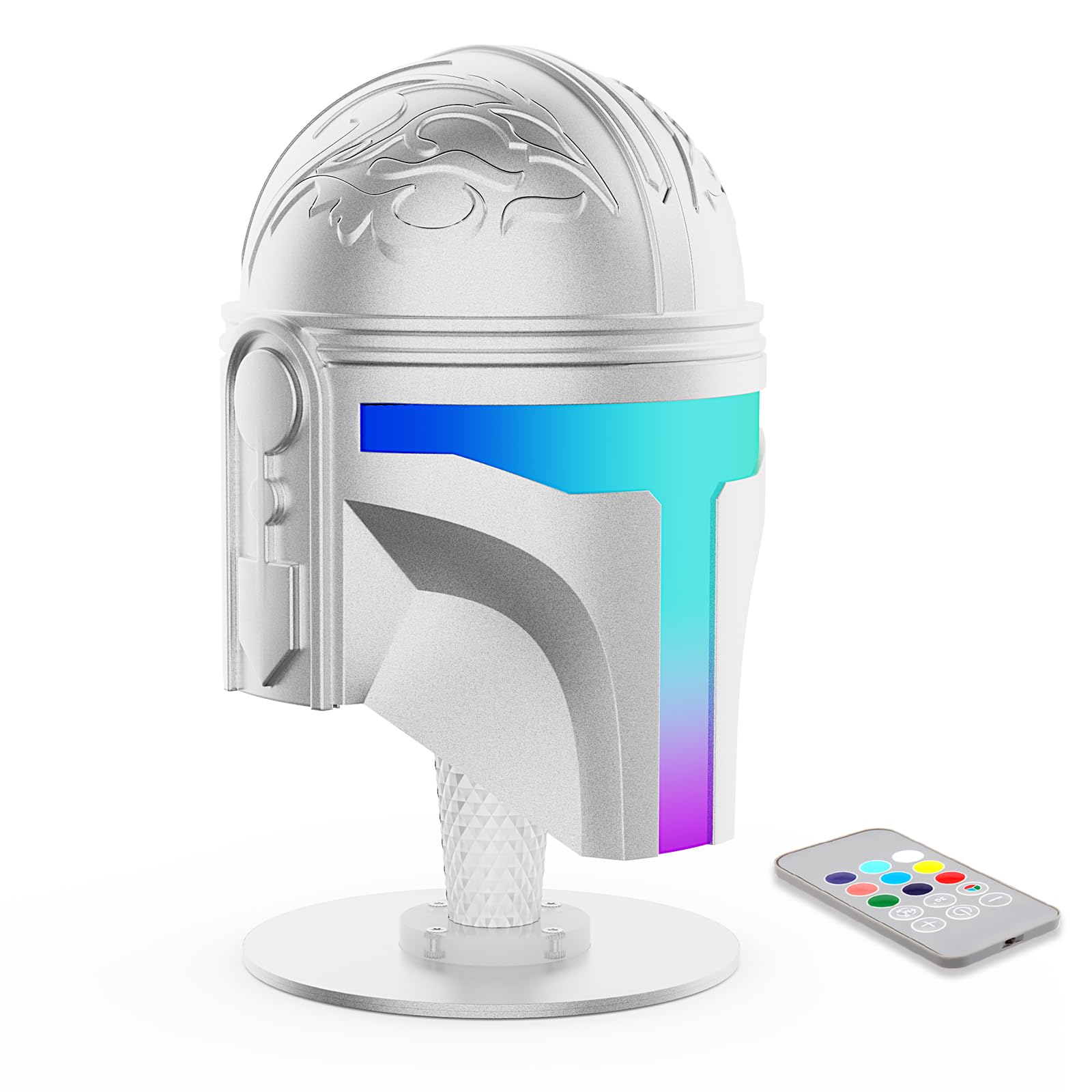 Photo 1 of PXXGOGO Wars Helmet Night Light, Hand-Polished Metal Mood Light with Remote