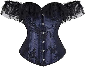 Corset Tops for Women with Sleeves Off the Shoulder Bustier Tank Overlay Lace Floral Bridal Wedding