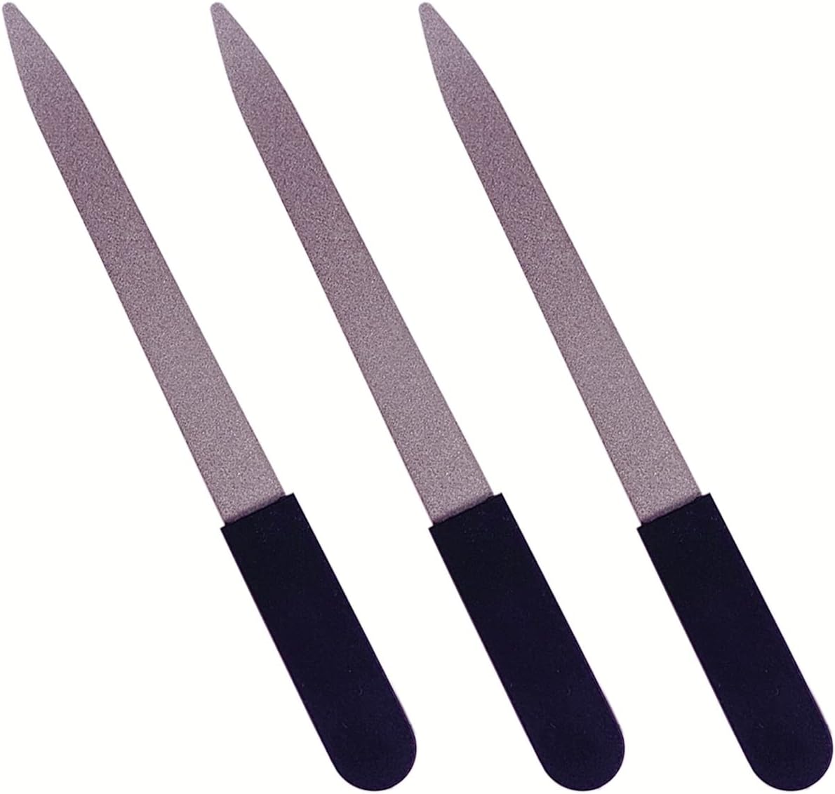 Metal Nail File (3 Pack), Heavy Duty Nail Files for Natural Nails Stainless Steel