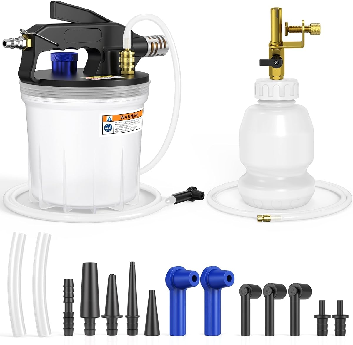 Luney Brake Bleeder Kit, One Person Pneumatic Vacuum Brake Fluid Bleeder | Brake Bleeder Kit Connect Air Compressor (40-170PSI), One-person Operation Brake Bleeding, for Automotive Brake System