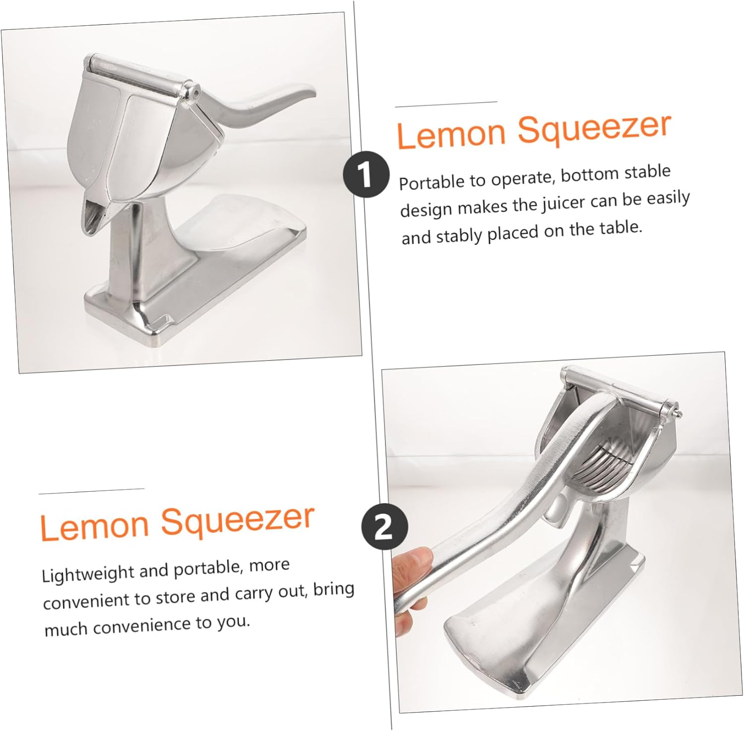 KICHOUSE Manual Citrus Juicer Tool Heavy Duty Aluminum Alloy Squeezer for Lemon Pomegranate and More Ergonomic Design for Home and Commercial Use