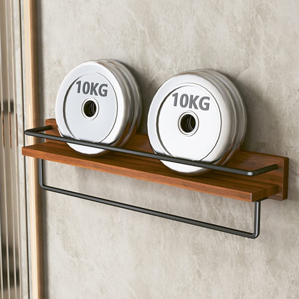 Mensola Da Bagno In Legno Massello - NevStp, Con Gancio, 60 Cm, Noce Nero - Foto 9