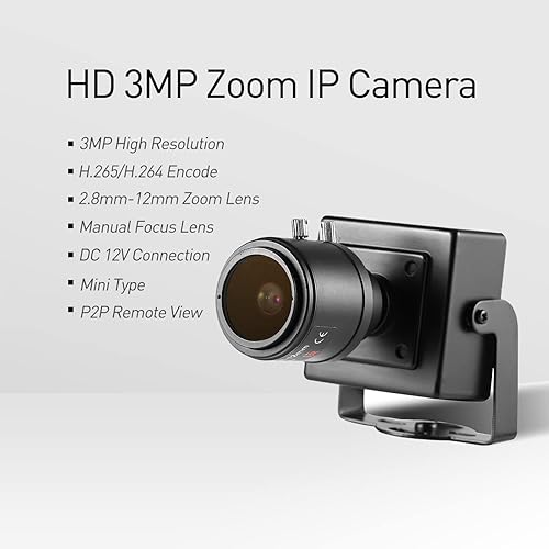 Miniatura 2 de Revotech Zoom Mini cámara IP de seguridad, HD 3MP cámara interior 0.110-0.472 in lente de zoom manual P2P visión remota CCTV Video Cam H.265 (I712