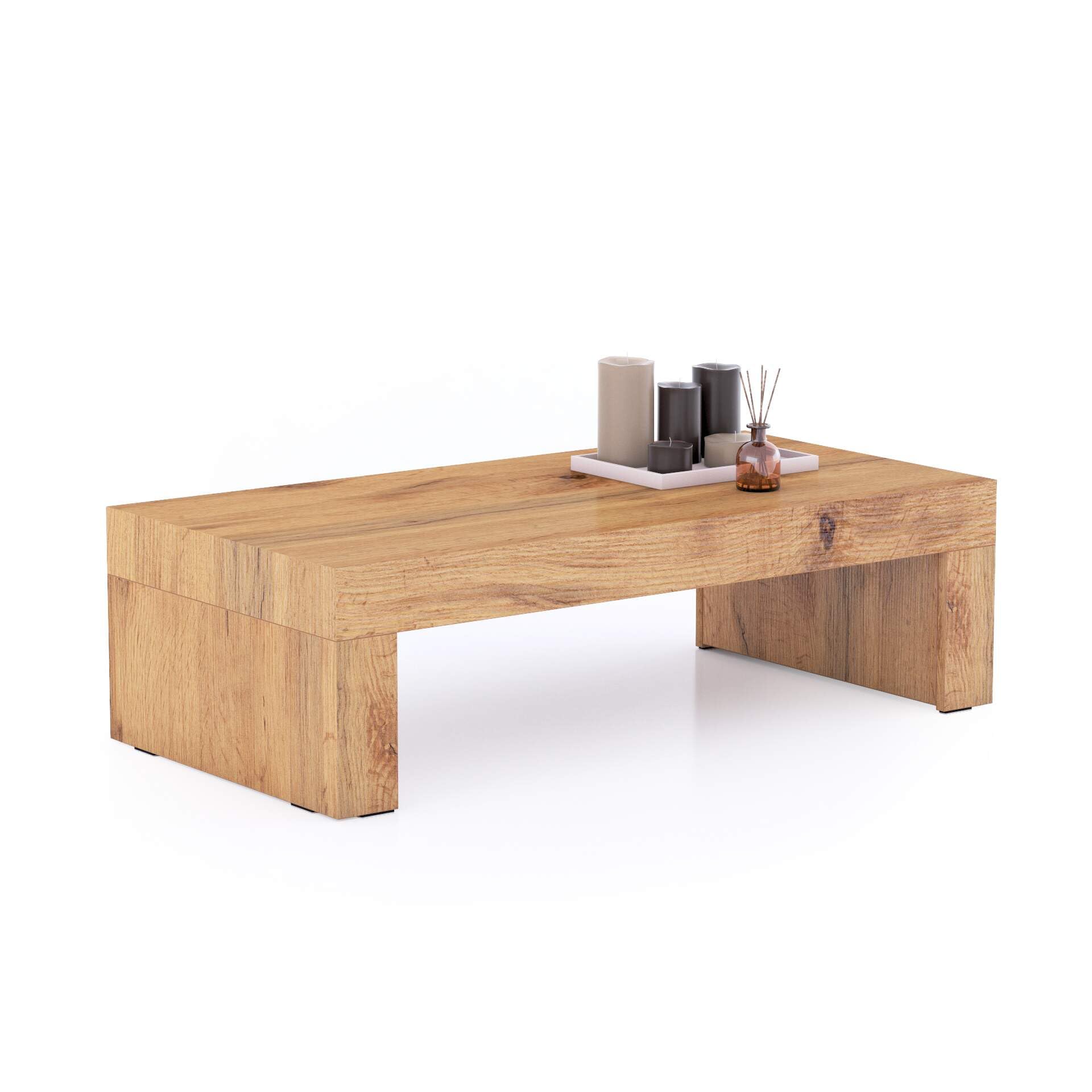 Evolution Low Coffee Table 47.2 x 23.6 in, Rustic Oak, Made in Italy