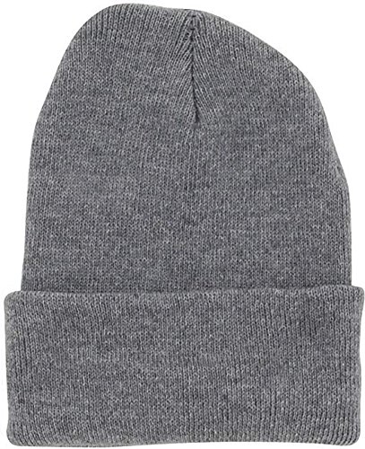 DealStock Plain Knit Cap Cold Winter Cuff Beanie (40+ Multi Color Available) (Light Gray)